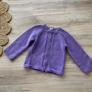 Purple Gap Zip Up Sweater Cardigan Girls Size 4 Cottagecore Retro Knit Granny